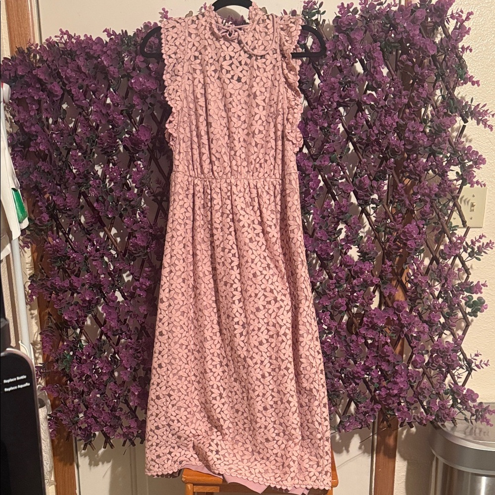 Kate Spade Pink Lace Midi Dress